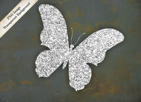 Silver glitter butterflies outlet
