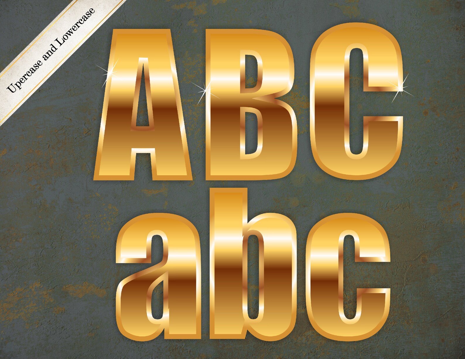 Classic Gold Foil Alphabet Clipart Gold Digital Letters | Etsy
