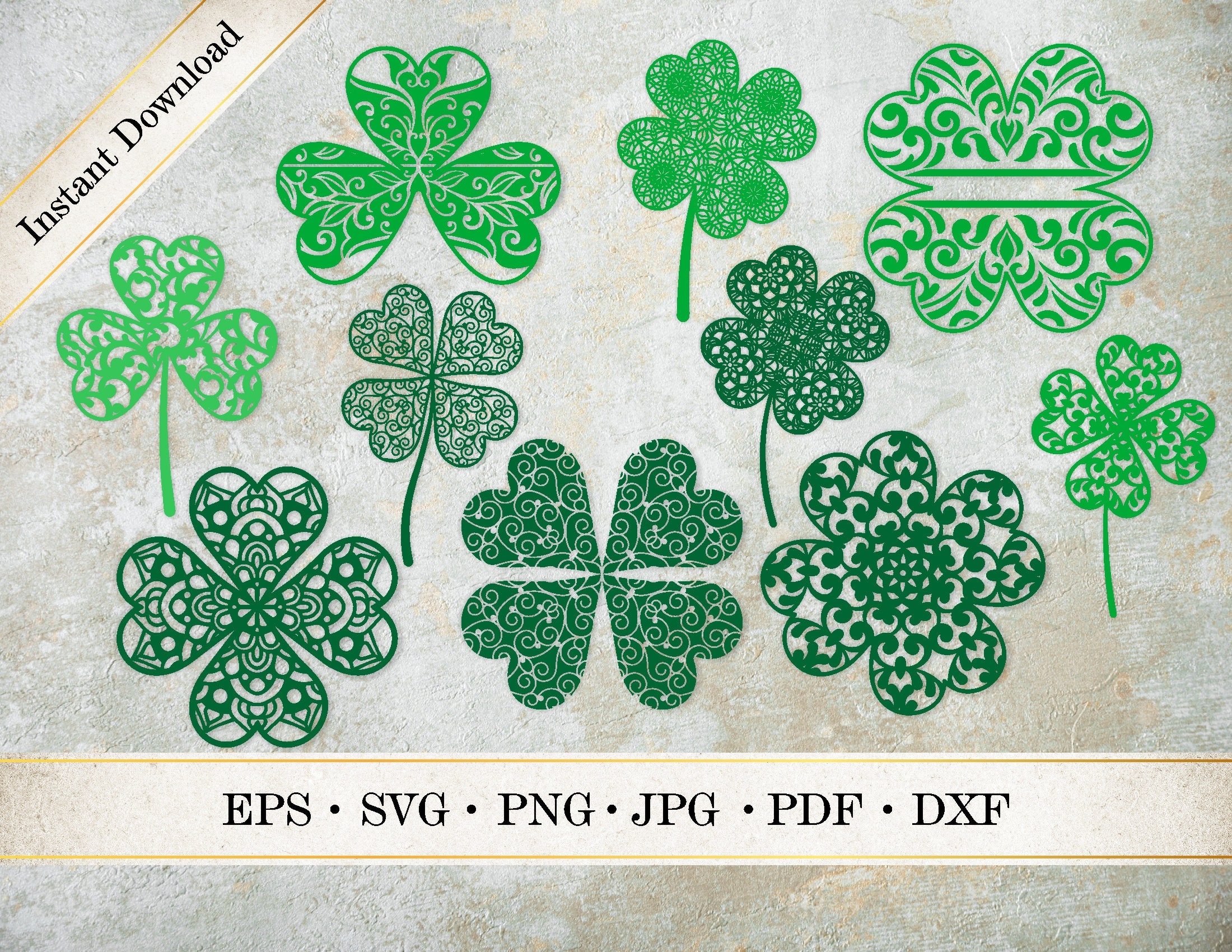 Download Shamrock Mandala Svg Bundle 10 Designs Of Shamrock Lace Svg Etsy