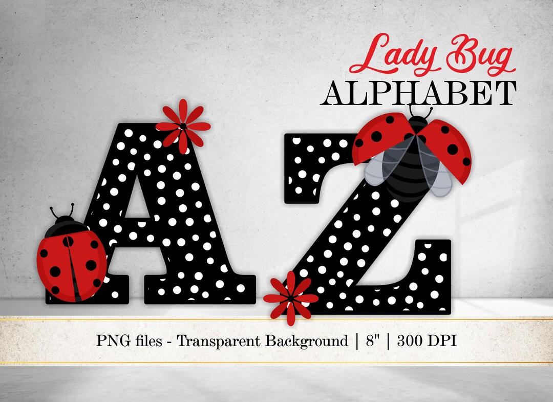 Ladybug Letter R Red Ladybug Letters PNG, A to Z Alphabet Graphics, Polka Dots Letters ...