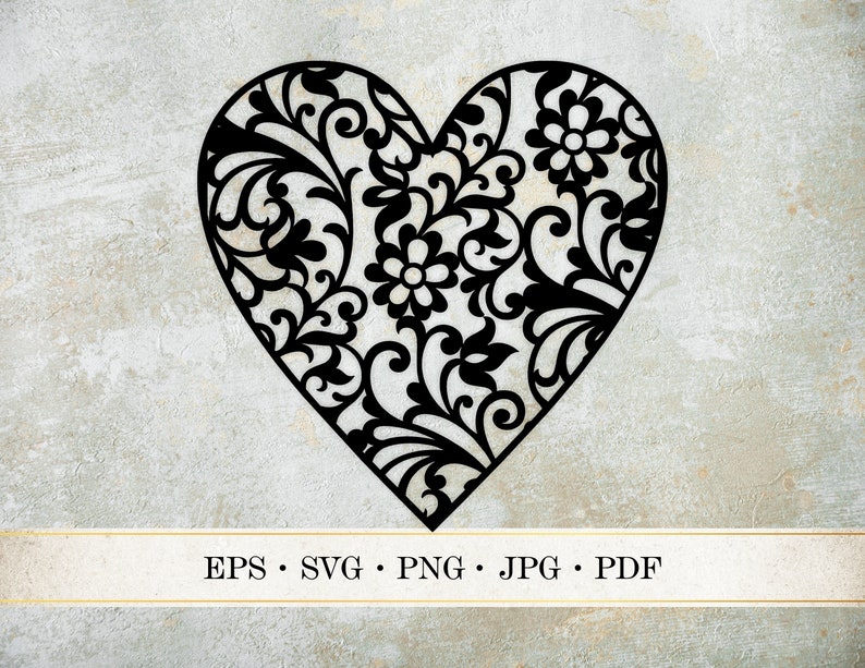 Download Hearts Silhouette Mandala Hearts Set Valentine's Lace Love SVG Commercial use Lace Hearts SVG ...