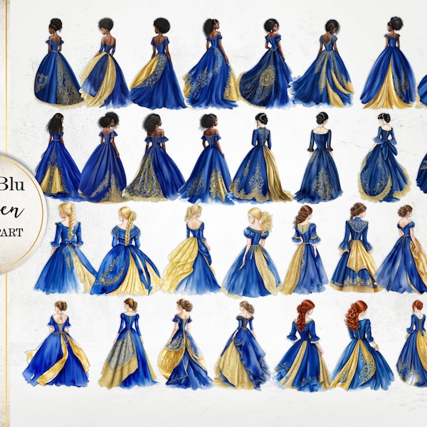Royal Blue Quinceanera Clipart - Etsy