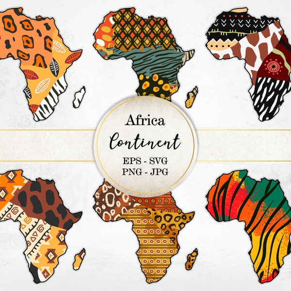 Africa Continent SVG, Africa Fabric Animal Skin Design Clipart, Africa Silhouette, Digital Africa, Commercial use SI0040