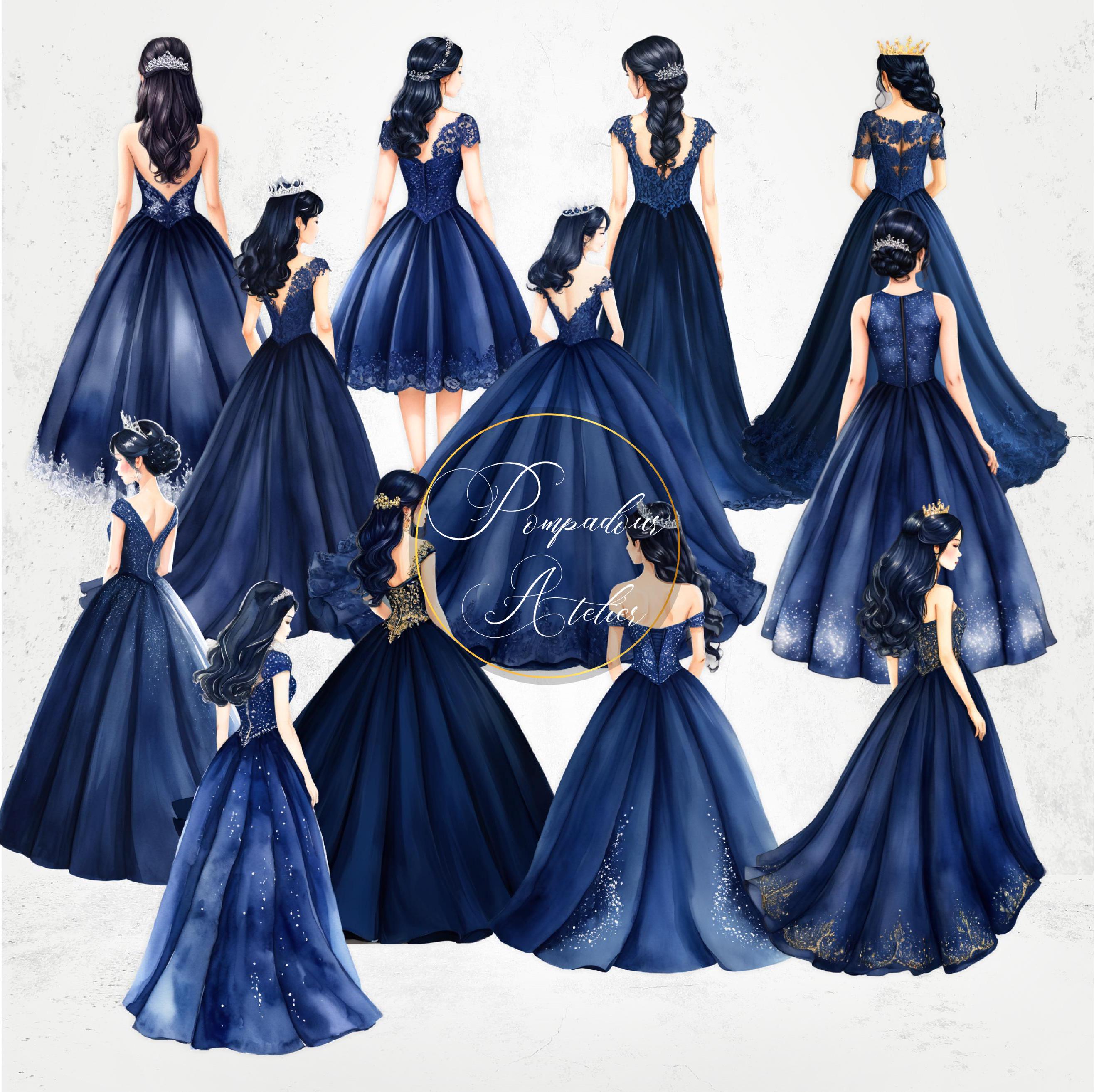 Azul Eléctrico Vestidos De 15 AÃ±os Azul Con Morado Azul Vestidos