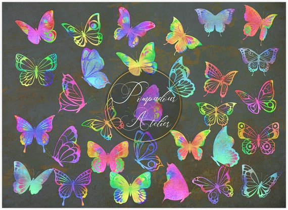 Bild Farbige fliegende Schmetterlinge nach Maß 