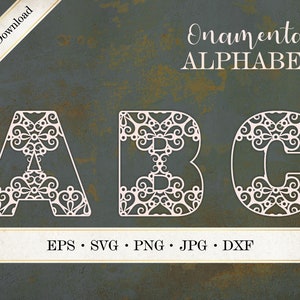 Festliche Schrift, Lace Alphabet und Zahlen SVG, Hochzeit Digital Letters, Lettering Grafiken, kommerzielle Nutzung