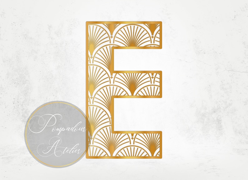 Gold Art Deco Alphabet Clipart 4 Different Design Digital - Etsy