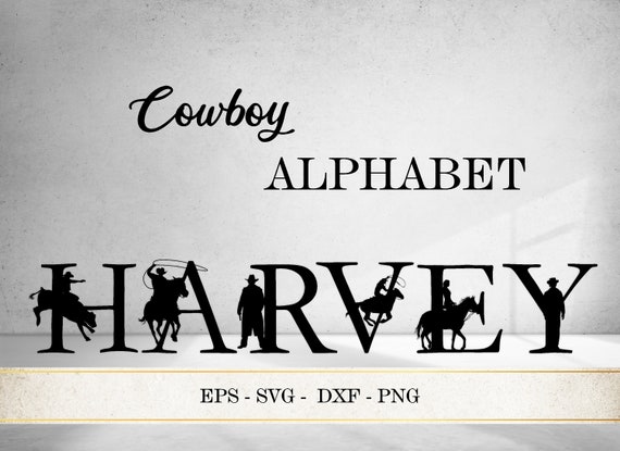 Cowboy Alphabet SVG: Western Rodeo Font, Letters A-Z (Digital Download)
