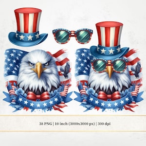 Aquarel Independence Day clipart, 4 juli png, patriottische thema clipart, png transparant