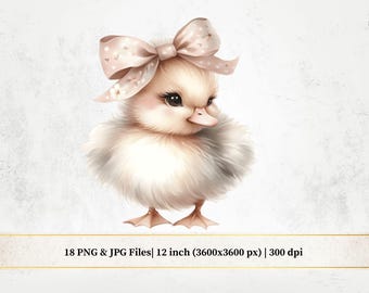 Watercolor Baby Duck PNG: Nursery Art Clipart (Digital Download)