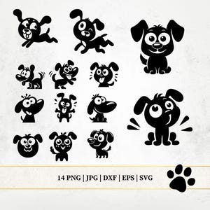 Funny Cartoon Dogs SVG Bundle, Doggy Cut Files, Digital Paw Vector, Cute Dog SVG, Commercial use