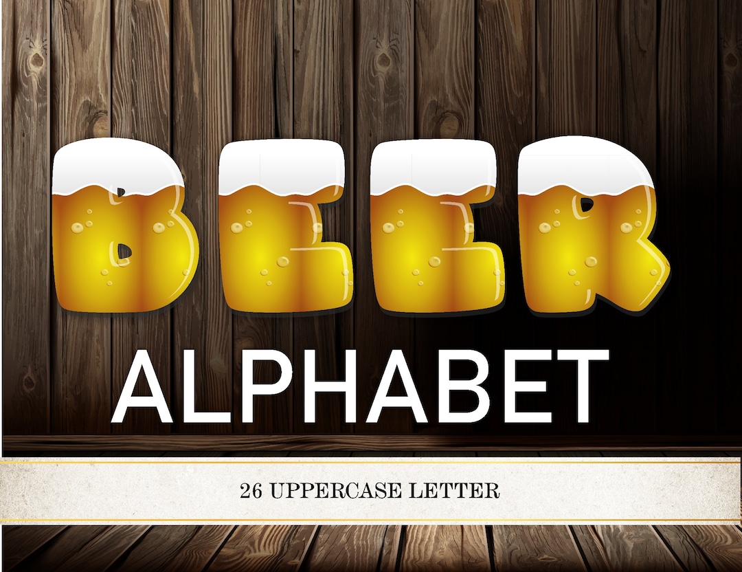 Glas Bier In Berlin 5 Buchstaben Bier Alphabet Clipart, Bier Digitale Schriftart, Großbuchstaben, PNG