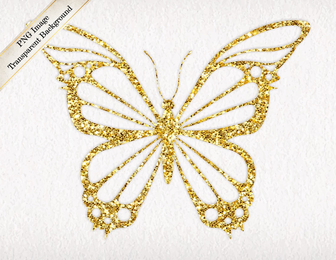 Colorful and Gold Glitter Butterflies Image Pack Lace Etsy
