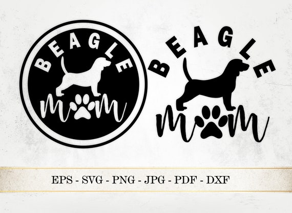 Beagle Mom SVG: Dog Paw Print Cut Files (Commercial Use)