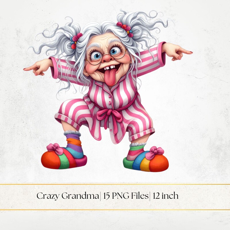 Funny Old Lady Clipart Etsy