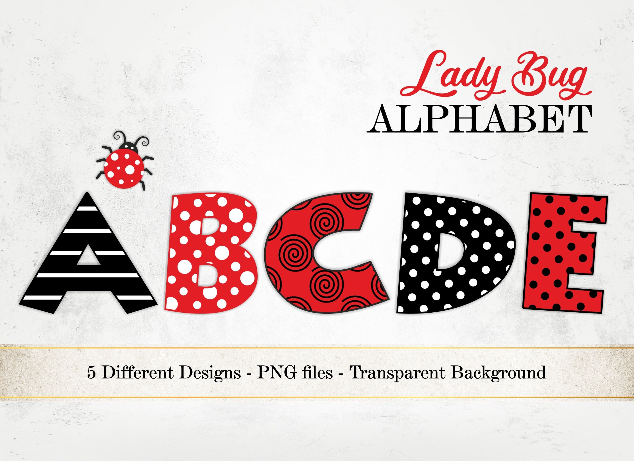 Ladybug Letter R Lady Bug Alphabet Clipart: Red and Black Font (PNG Digital Image) - Etsy