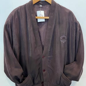5. Vintage Silk Bomber Jacket – Size 56