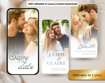 Save the Date Video – Editable Canva Template | Animated Digital Wedding Invitation | Instant Download