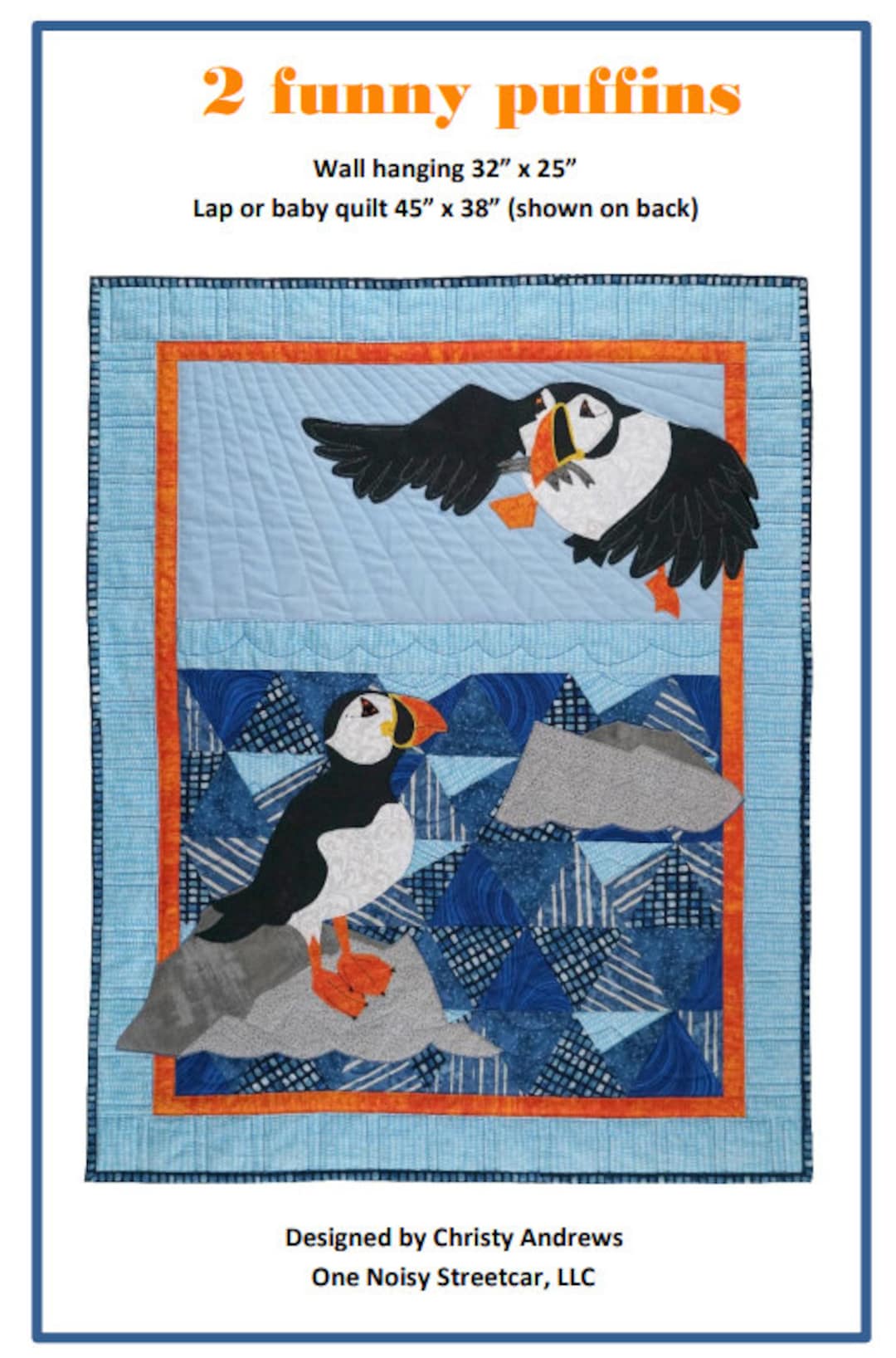 2 Funny Puffins Quilt Pattern Etsy