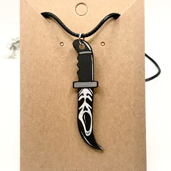 Ghostface knife necklace