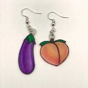 Peach and Eggplant earrings
