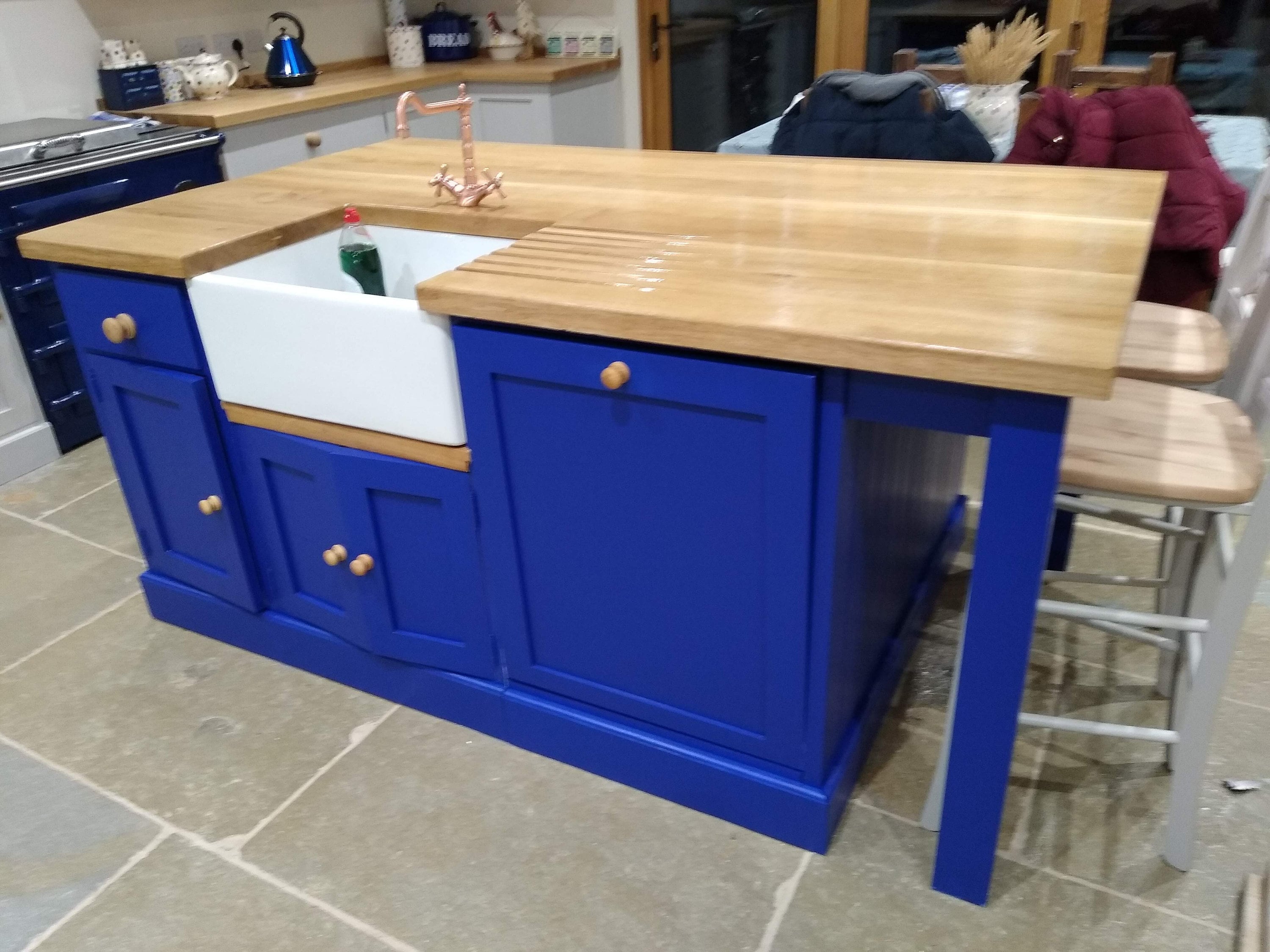 Large Kitchen Island With Sink. Beautiful Oak Worktop Etsy UK