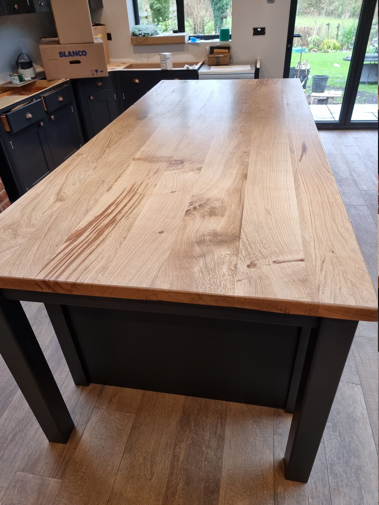 Solid Wood Large Kitchen Island With Wide Board Oak Top Etsy