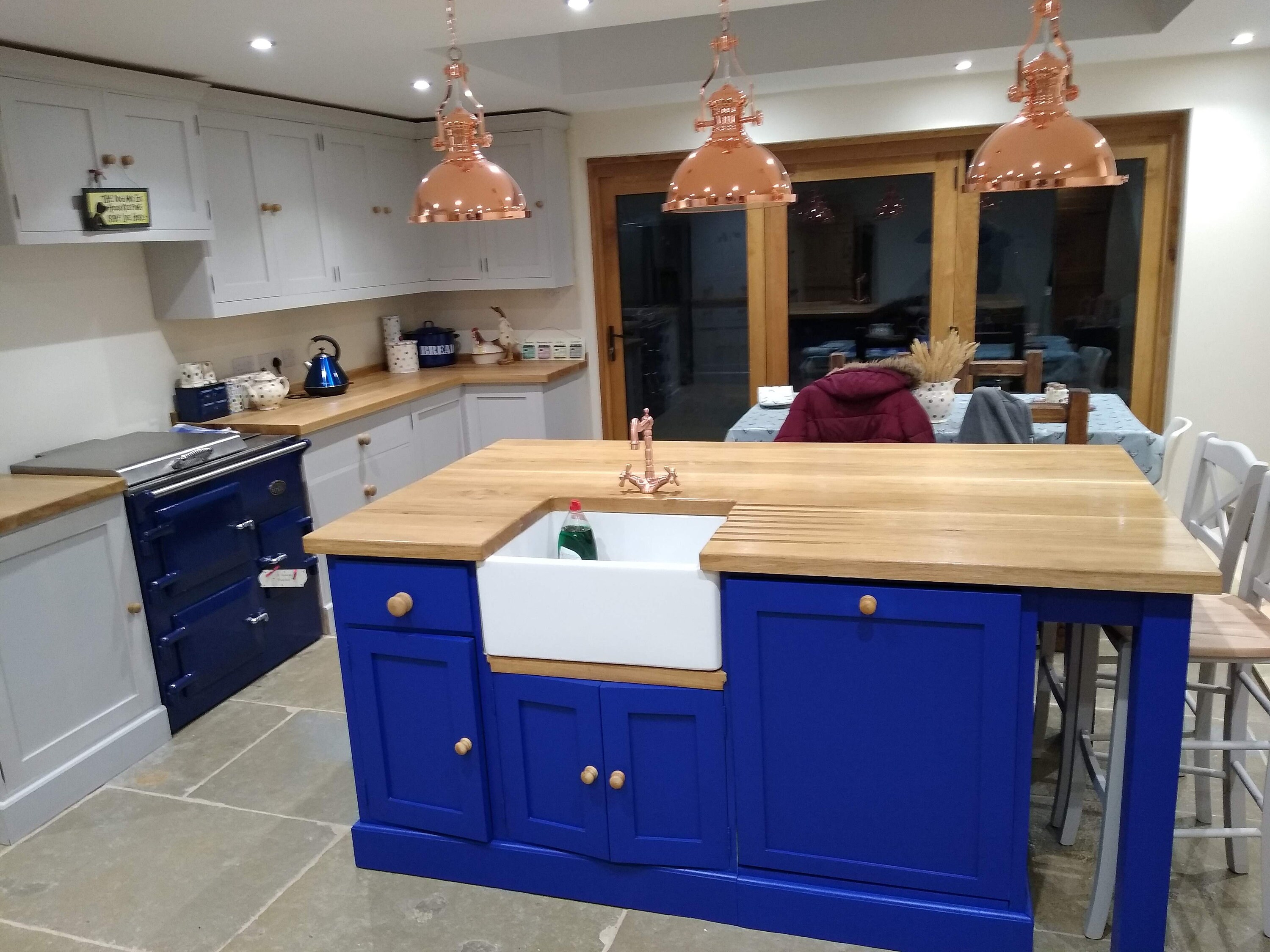 Large Kitchen Island With Sink. Beautiful Oak Worktop - Etsy UK