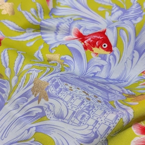 Tula Pink - Treading Water - Clover - Metalics Besties from Free Spirit Fabrics