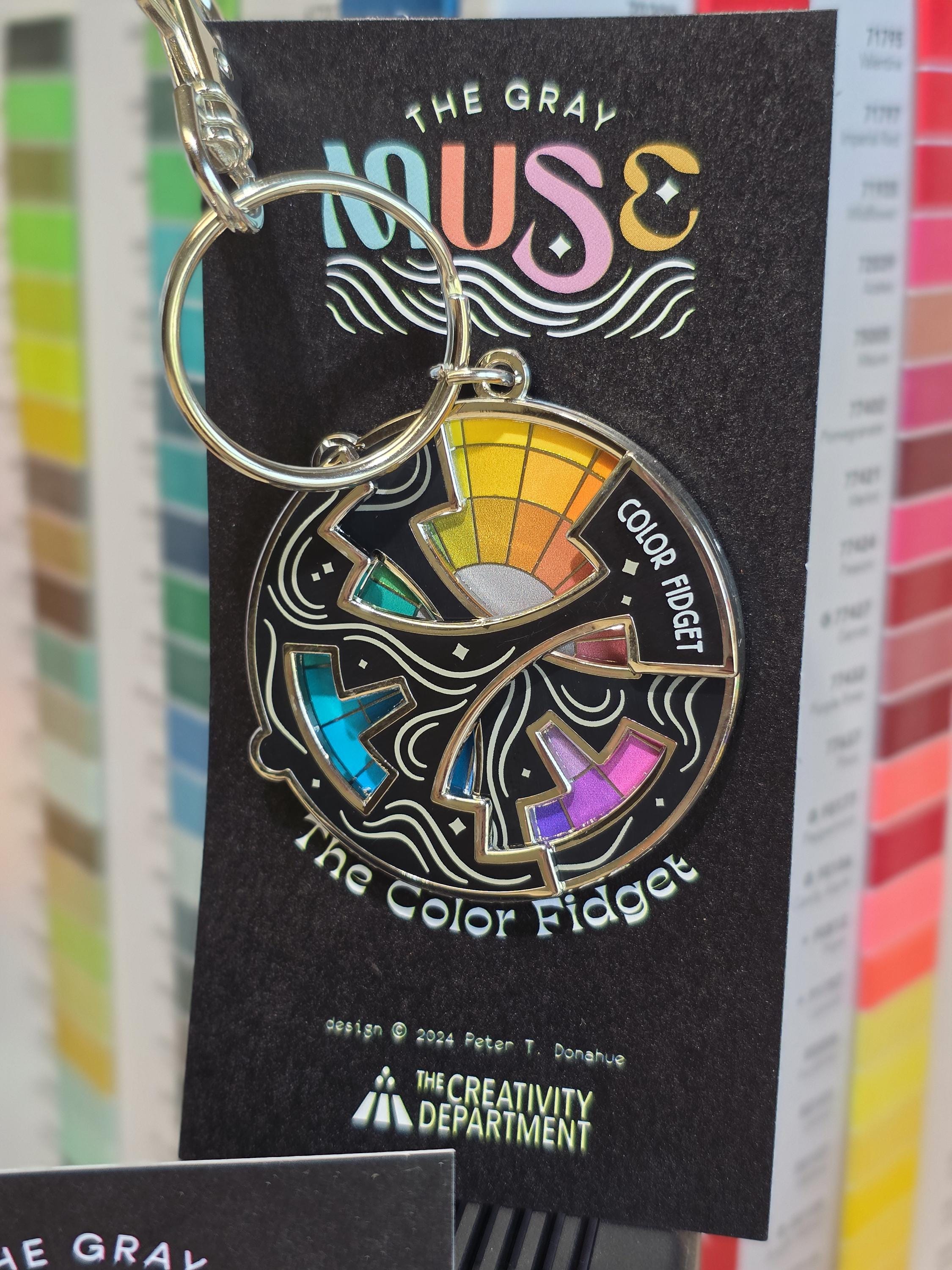 Color Fidget© LIMITED EDITION Interactive Spinner Enamel Pin, Magnet/Needle Minder, or Key Chain