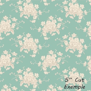White Flower Teal || Sunday Brunch - Lime/Teal || Tilda Fabric