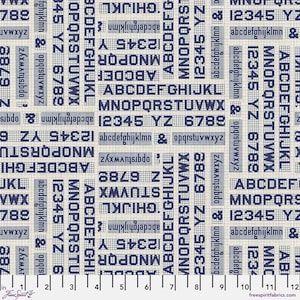 Tim Holtz Palette - Indigo Typography || Indigo Collection || Free Spirit Fabrics