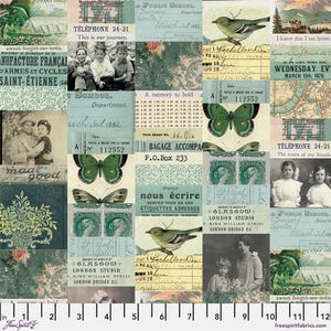 Tim Holtz Palette - Teal Collage || Teal Collection || Free Spirit Fabrics