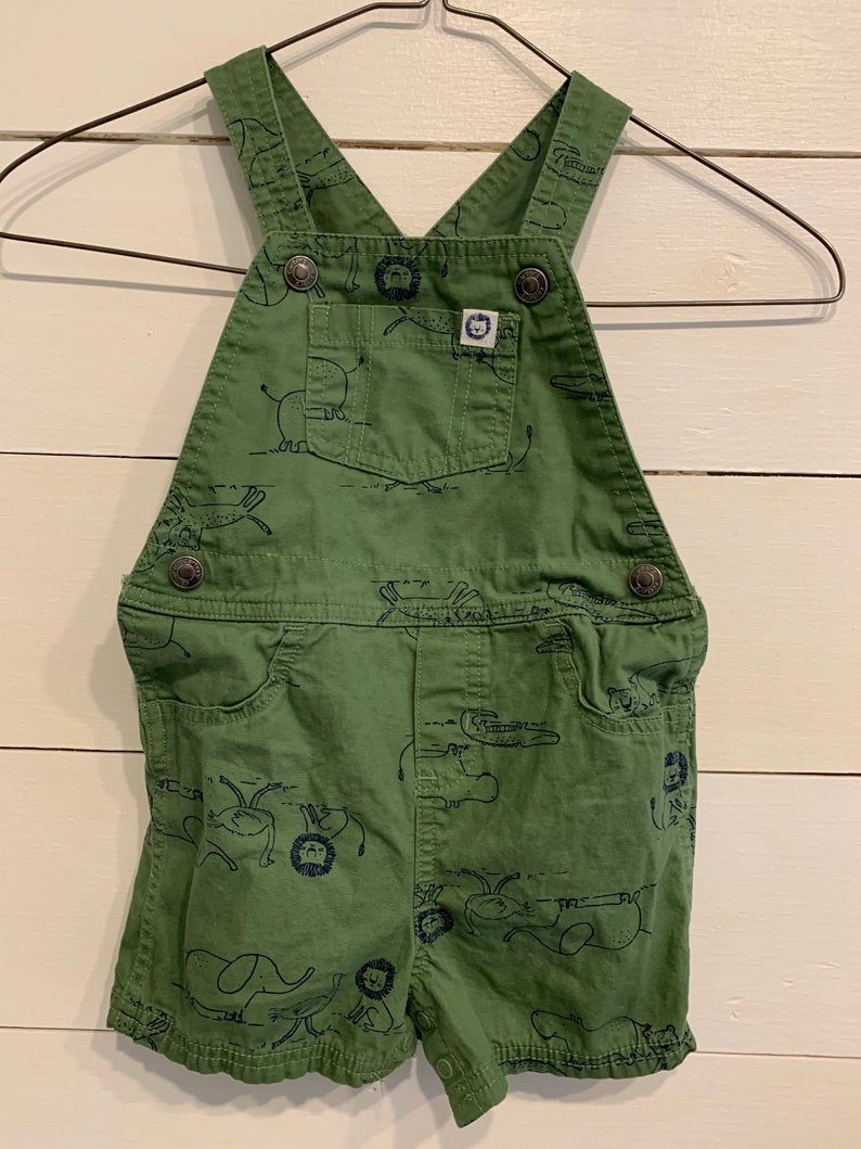 24M OshKosh Green Safari Short Overalls