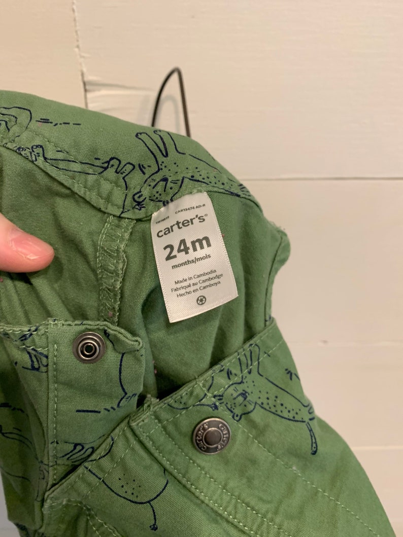 24M OshKosh Green Safari Short Overalls