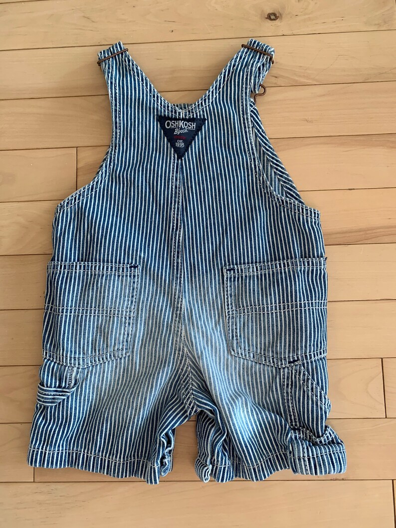 12M OshKosh Pinstripe Short Overalls