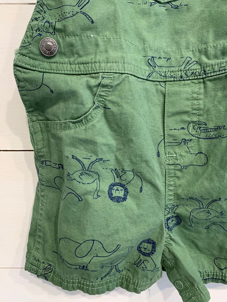 24M OshKosh Green Safari Short Overalls