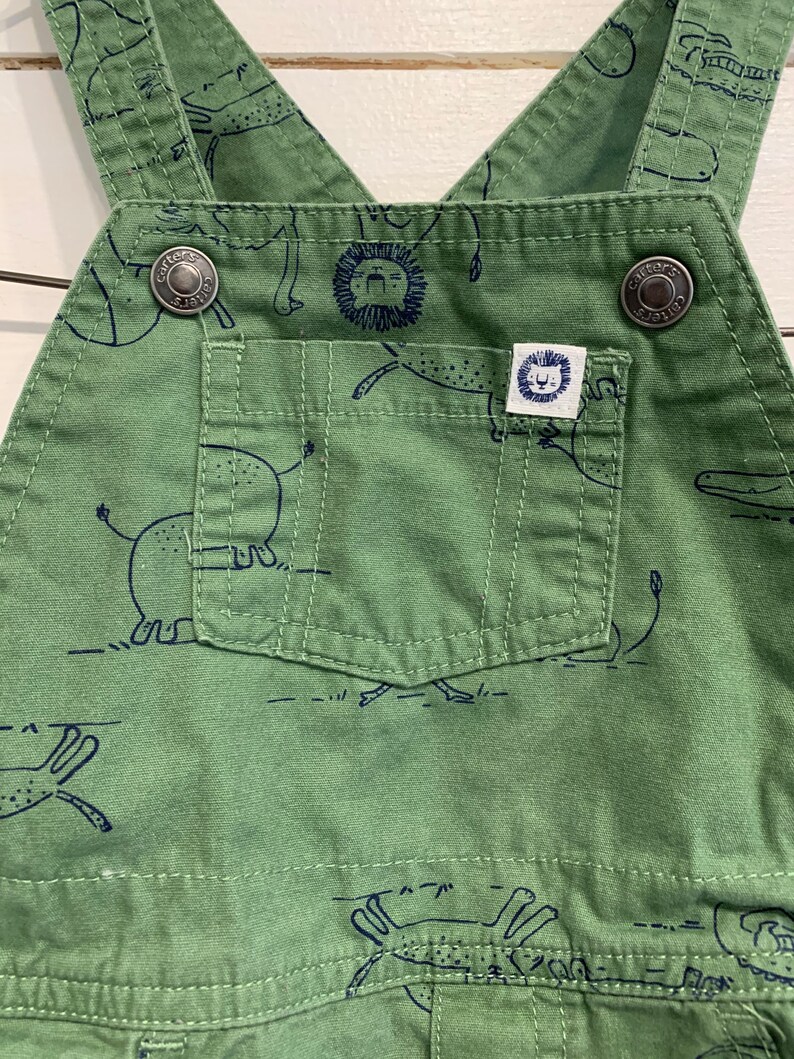 24M OshKosh Green Safari Short Overalls