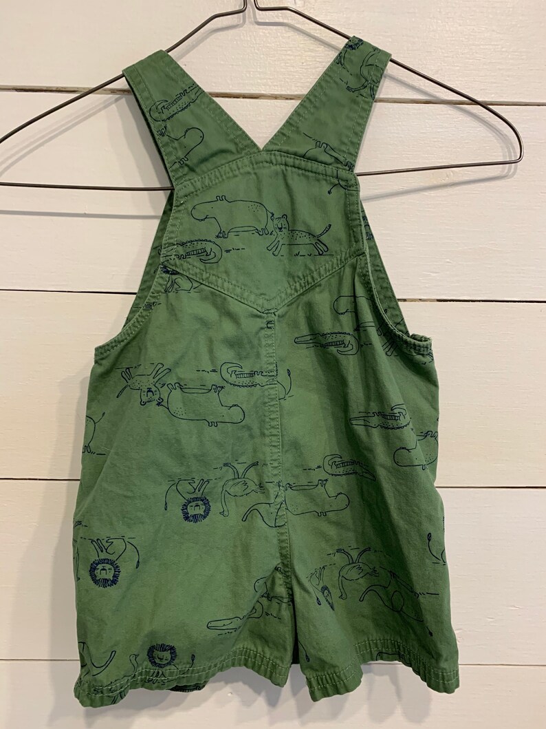 24M OshKosh Green Safari Short Overalls