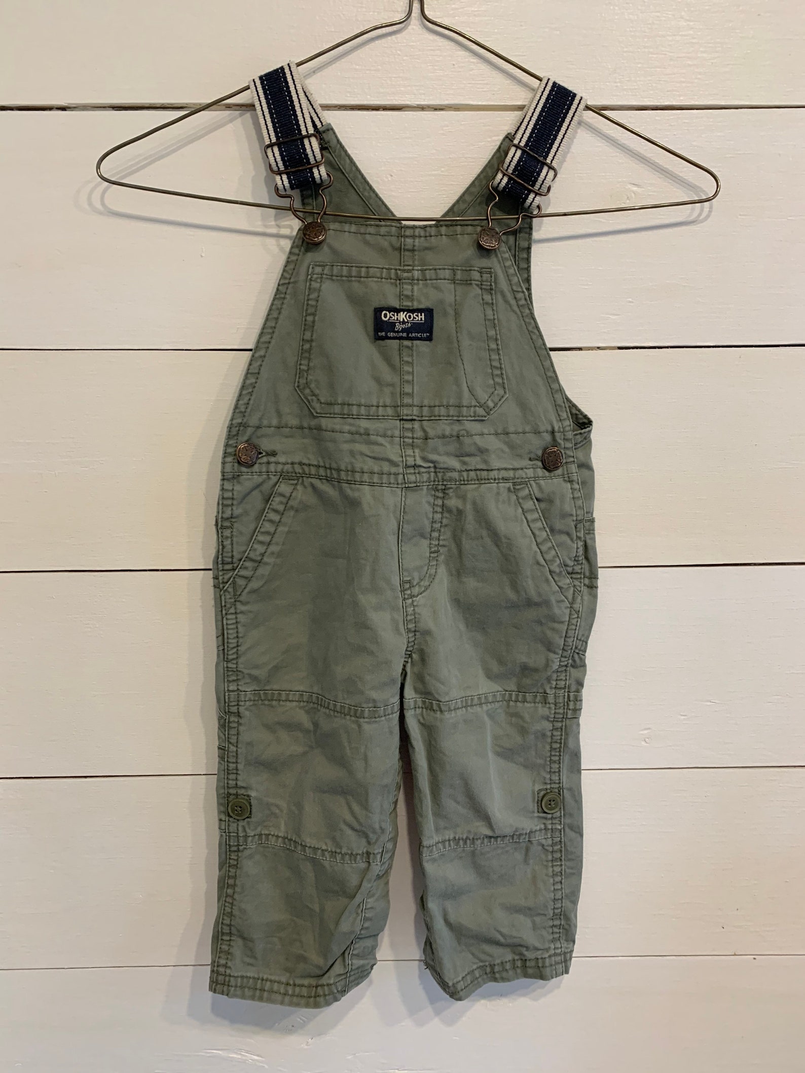 12M OshKosh Green Overalls Etsy