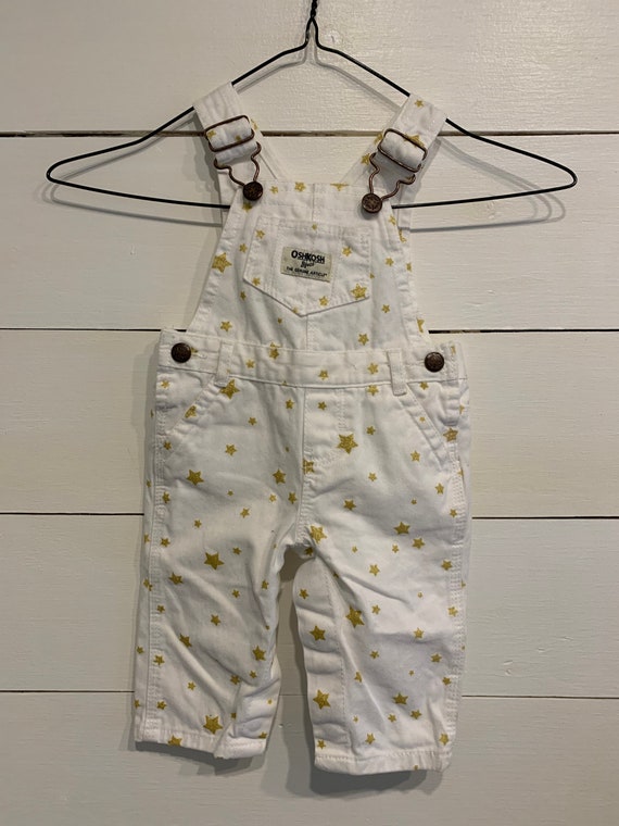 6M Vintage OshKosh White With Stars Overalls