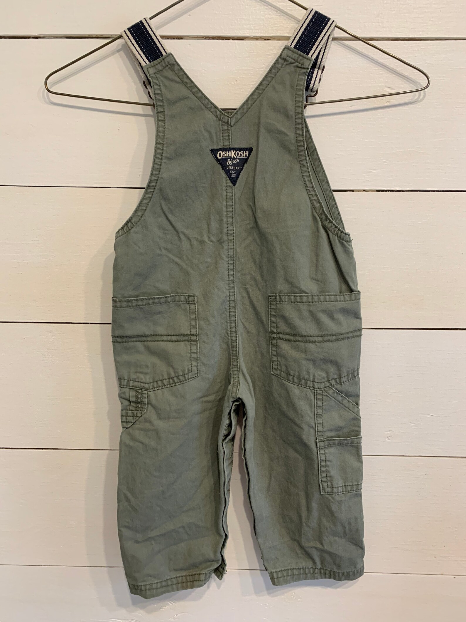 12M OshKosh Green Overalls Etsy