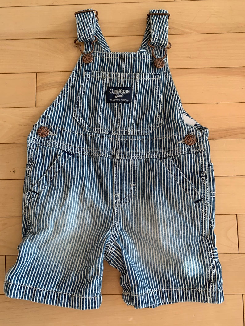 12M OshKosh Pinstripe Short Overalls