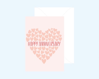 Heart happy anniversary card