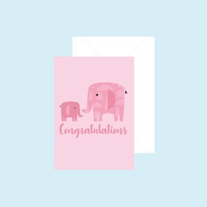 Pink congratulations card