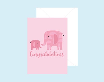 Pink congratulations card