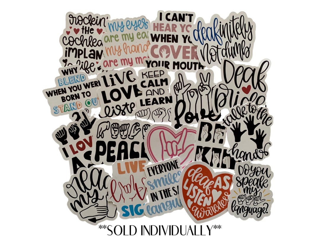 ASL STICKERS: Deaf Awareness (sold Individually) M - Etsy