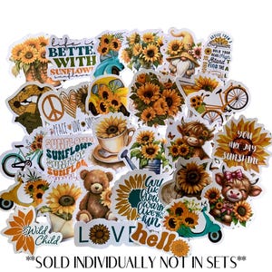 SUNFLOWER STICKERS *Sold Individually*