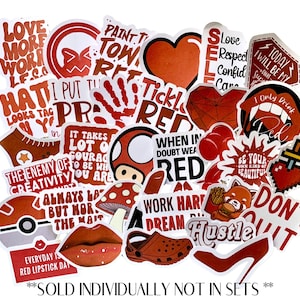 RED MONOCHROMATIC STICKERS *Sold Individually*