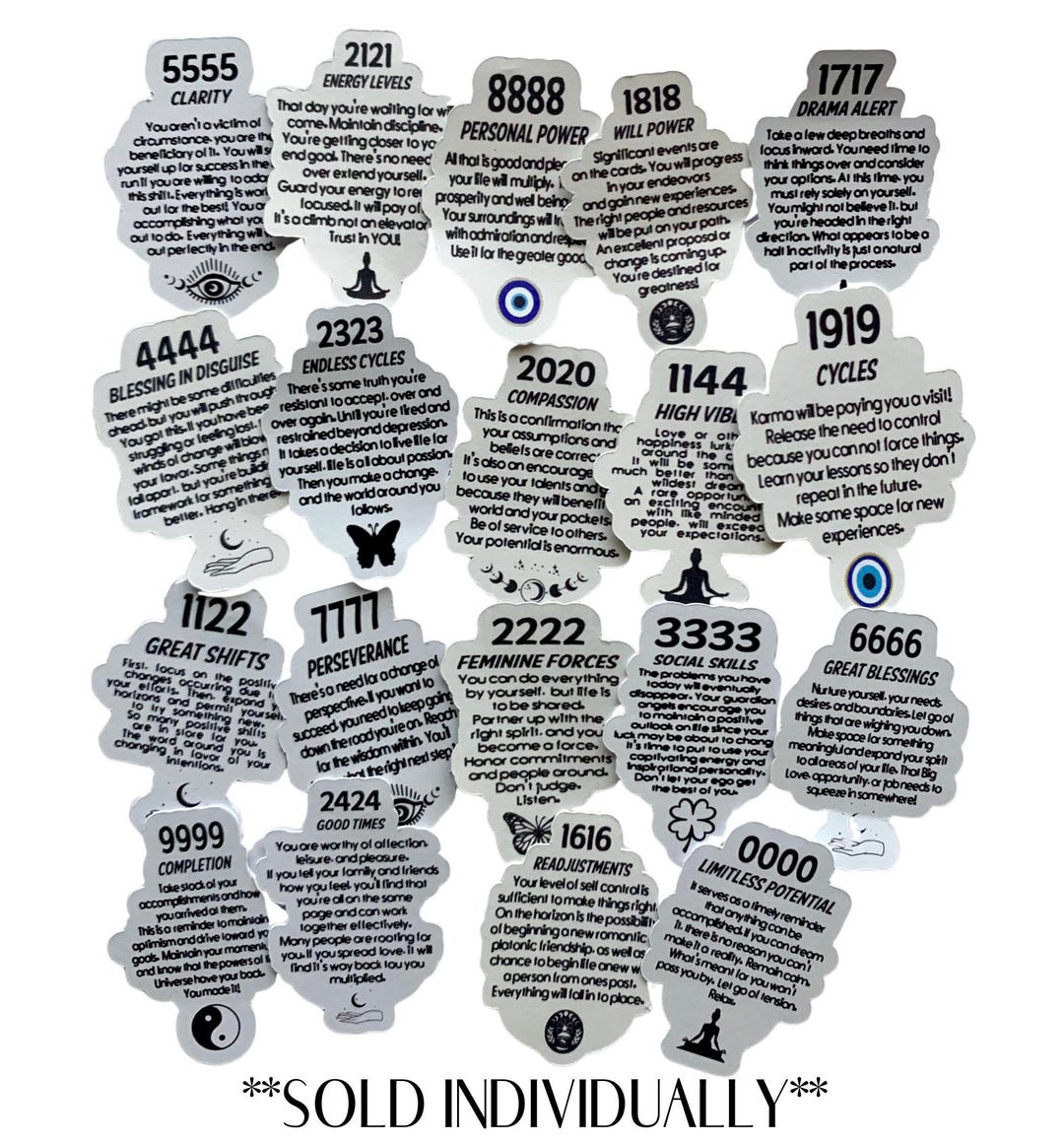 ANGEL NUMBER STICKERS (series 2)| Signs & Synchronicities (sold ...
